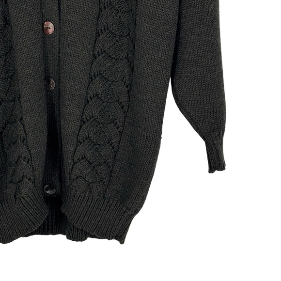 *Women’s Vintage Zanone Size 42 Brown V-Neck Wool Button Front Sweater - Picture 5 of 10